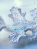 Anillo de resina inspirado en el invierno, copo de nieve y purpurina blanca, hecho a mano, conjunto de dos - 13th Psyche