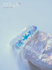 Anillo de resina inspirado en el invierno, copo de nieve y purpurina blanca, hecho a mano, conjunto de dos - 13th Psyche