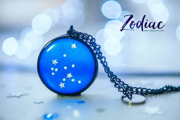 Joyas del zodiaco hechas a mano, collar de la constelación de Acuario - 13th Psyche