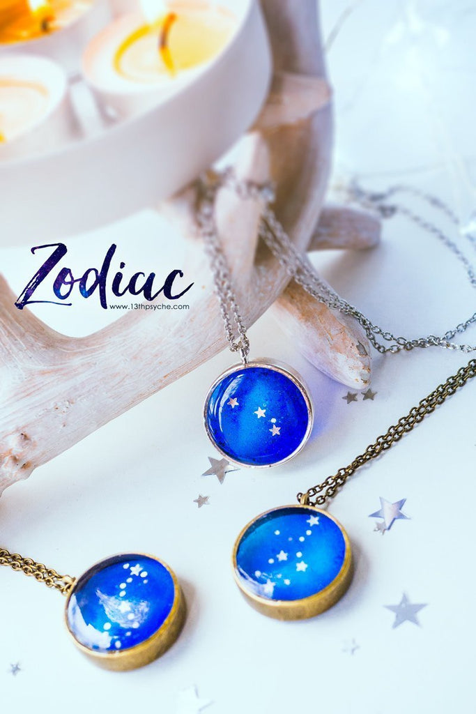 Joyas del Zodiaco hechas a mano, collar de la constelación de Escorpio - 13th Psyche