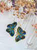 Handmade Blue butterfly earrings,Stained glass inspired - 13th Psyche