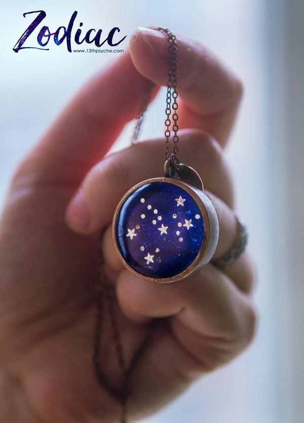 Joyas del zodiaco hechas a mano, collar de la constelación de Sagitario - 13th Psyche