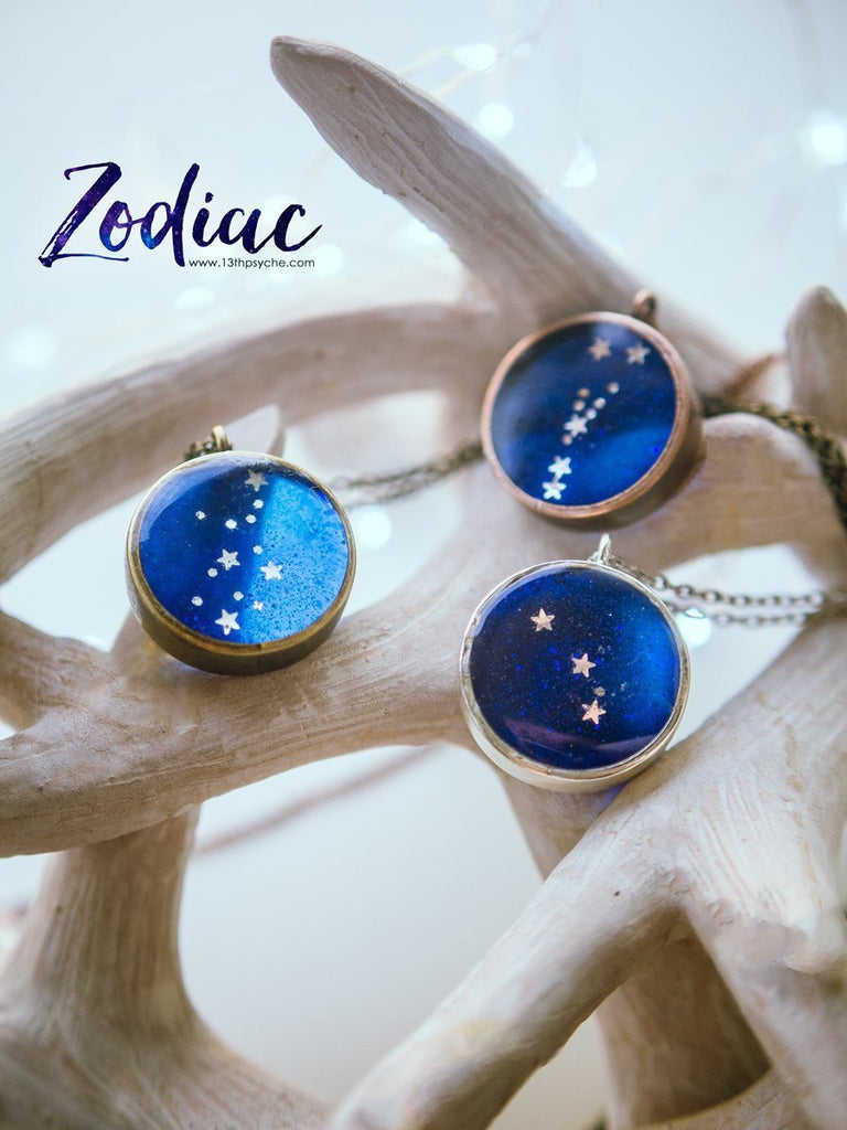 Joyas del zodiaco hechas a mano, collar de la constelación de Tauro - 13th Psyche