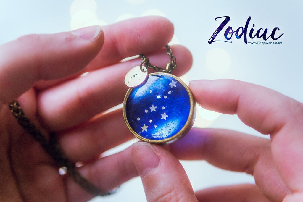 Joyas del zodiaco hechas a mano, collar de la constelación de Virgo - 13th Psyche
